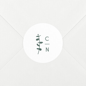 Stickers pour enveloppes mariage Eucalyptus blanc Stickers pour enveloppes mariage Eucalyptus blanc