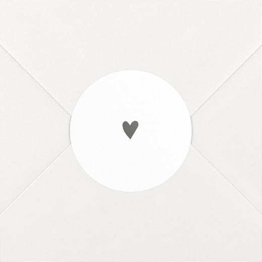 Stickers pour enveloppes baptême Élégant cœur gris - Vue 1
