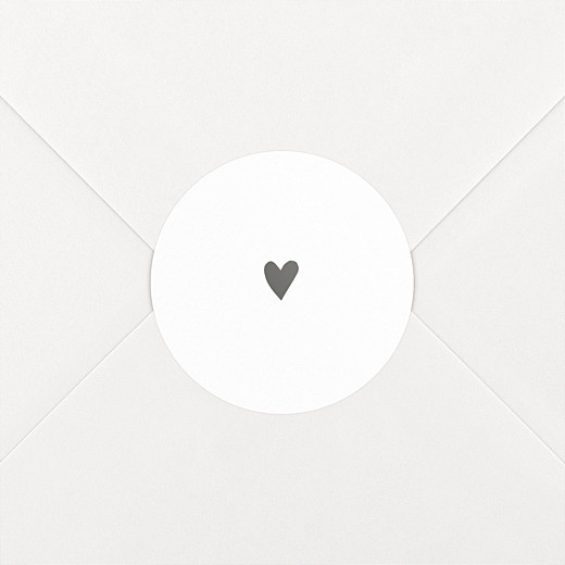 Stickers pour enveloppes baptême Élégant cœur gris - Vue 2