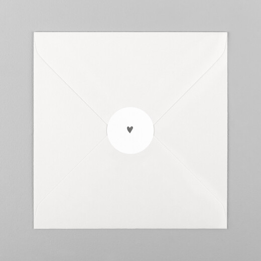 Stickers pour enveloppes baptême Élégant cœur gris - Vue 2 Stickers pour enveloppes baptême Élégant cœur gris - Vue 2
