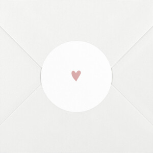 Stickers pour enveloppes baptême Élégant cœur rose Stickers pour enveloppes baptême Élégant cœur rose