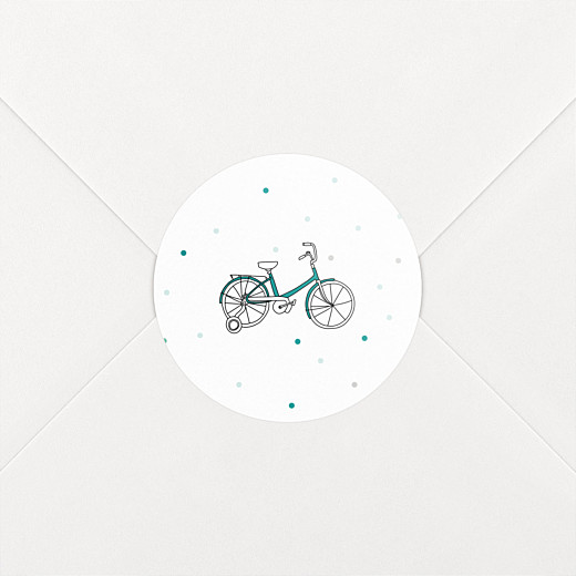 Stickers baptême À bicyclette vert - Vue 2 Stickers baptême À bicyclette vert - Vue 2