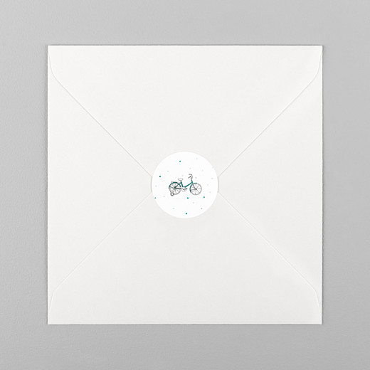Stickers baptême À bicyclette vert - Vue 1 Stickers baptême À bicyclette vert - Vue 1