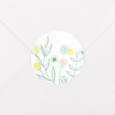 Stickers pour enveloppes baptême Douceur champêtre vert