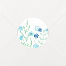 Stickers pour enveloppes baptême Douceur champêtre bleu