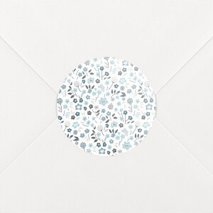 Stickers pour enveloppes baptême Liberty origami étoile bleu