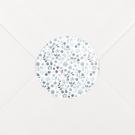 Stickers pour enveloppes baptême Liberty origami étoile bleu - Vue 1