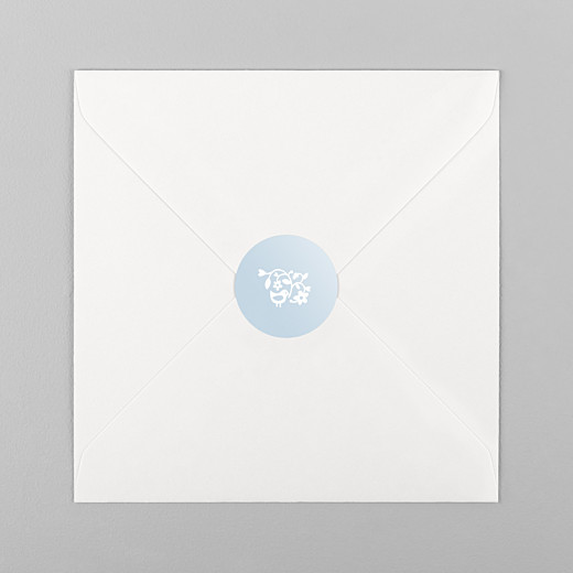Stickers pour enveloppes baptême Comptine bleu - Vue 1