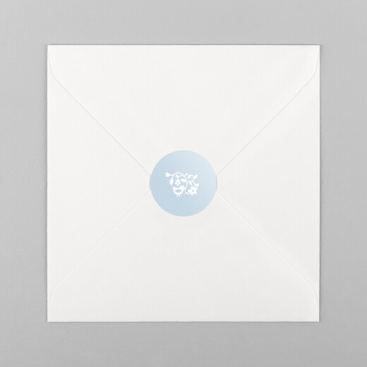 Stickers pour enveloppes baptême Comptine bleu - Vue 2