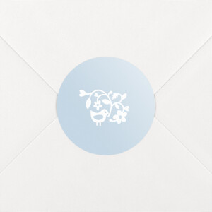 Stickers pour enveloppes baptême Comptine bleu