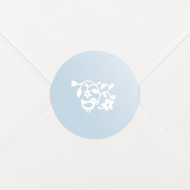 Stickers pour enveloppes baptême Comptine bleu