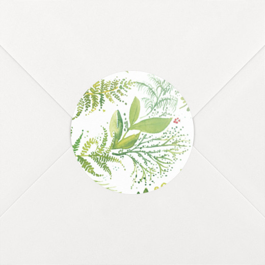 Stickers pour enveloppes baptême Murmure vert - Vue 1