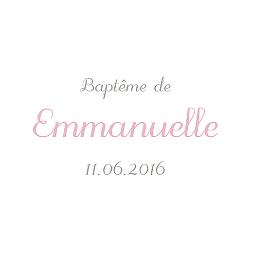 Etiquette perforée baptême Balade rose - Recto Etiquette perforée baptême Balade rose - Recto
