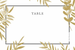 Marque-table mariage Feuillage or