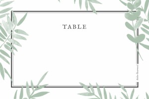 Marque-table mariage Feuillage vert