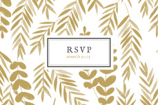 Carton d'invitation mariage Feuillage or Carton d'invitation mariage Feuillage or