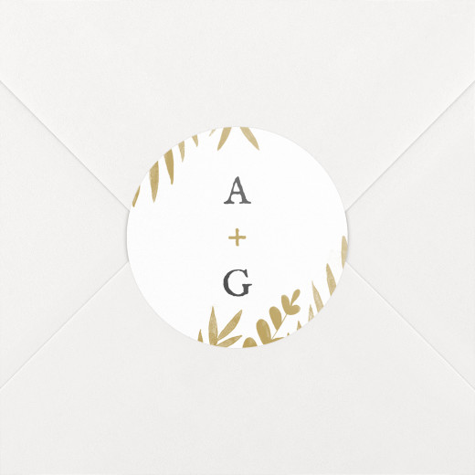 Stickers pour enveloppes mariage Feuillage or - Vue 1 Stickers pour enveloppes mariage Feuillage or - Vue 1
