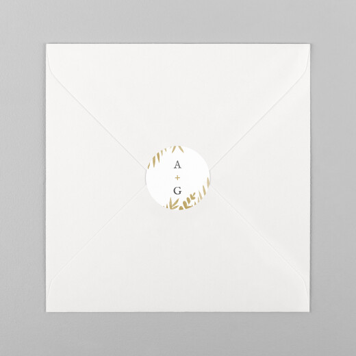 Stickers pour enveloppes mariage Feuillage or - Vue 2