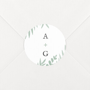 Stickers pour enveloppes mariage Feuillage vert
