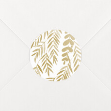 Stickers pour enveloppes mariage Feuillage or