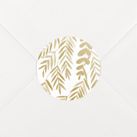 Stickers pour enveloppes mariage Feuillage or