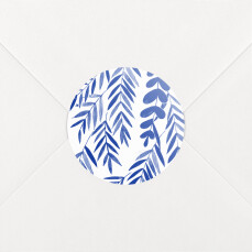 Stickers pour enveloppes mariage Feuillage bleu