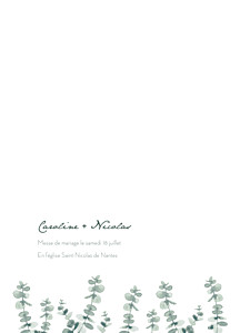 Livret de messe mariage classique eucalyptus blanc Livret de messe mariage classique eucalyptus blanc