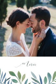 Carte de remerciement mariage Belle saison bleu