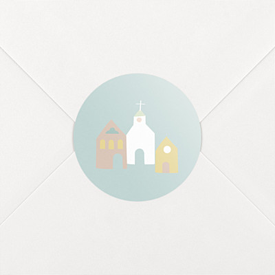 Stickers baptême petit village vert Stickers baptême petit village vert