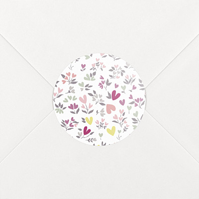 Stickers baptême liberty cœur prune Stickers baptême liberty cœur prune