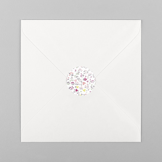 Stickers baptême Liberty cœur prune - Vue 1 Stickers baptême Liberty cœur prune - Vue 1