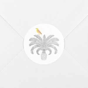 Stickers pour enveloppes naissance Oiseaux de paradis blanc