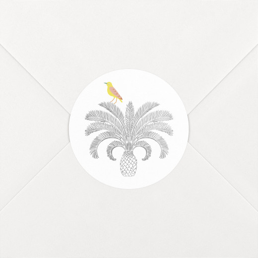 Stickers pour enveloppes naissance Oiseaux de paradis blanc - Vue 1