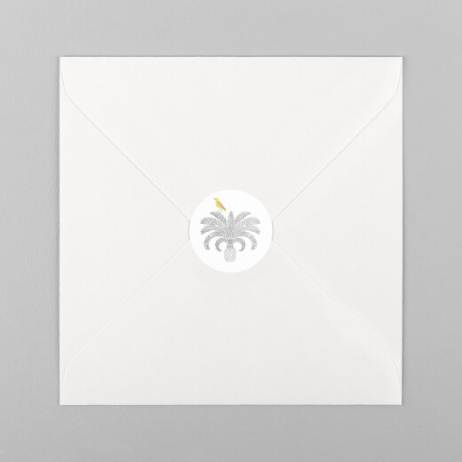 Stickers pour enveloppes naissance Oiseaux de paradis blanc - Vue 2