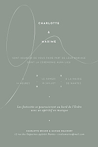 Faire-part de mariage classique le fil vert Faire-part de mariage classique le fil vert