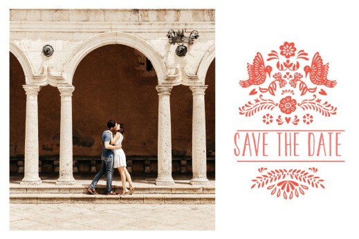 Save the Date Papel picado corail - Recto