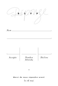 Carton réponse mariage gris le fil portrait taupe Carton réponse mariage gris le fil portrait taupe