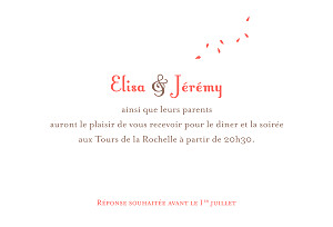 Carton d'invitation mariage Grand bouquet corail Carton d'invitation mariage Grand bouquet corail