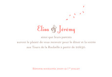 Carton d'invitation mariage Bouquet corail Carton d'invitation mariage Bouquet corail