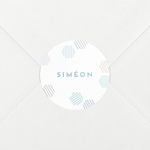 Stickers pour enveloppes naissance Hexagone bleu