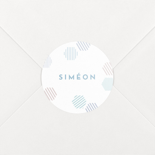 Stickers pour enveloppes naissance Hexagone bleu - Vue 1