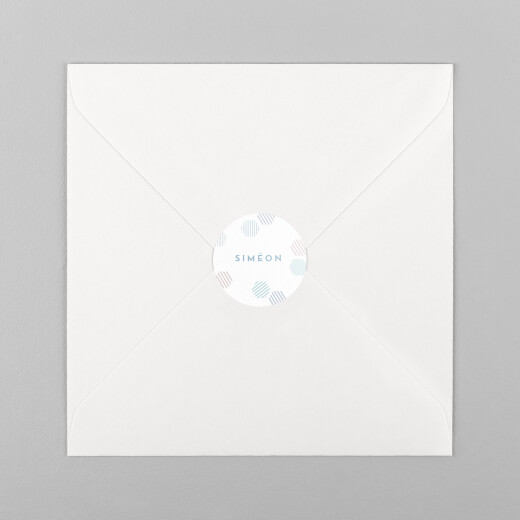Stickers pour enveloppes naissance Hexagone bleu - Vue 2