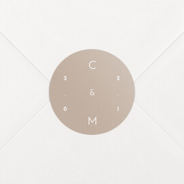 Stickers pour enveloppes mariage Le Fil beige