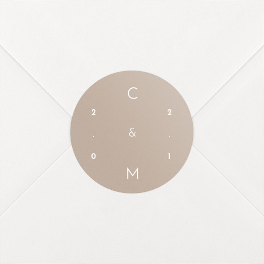 Stickers pour enveloppes mariage Le Fil beige - Vue 1 Stickers pour enveloppes mariage Le Fil beige - Vue 1