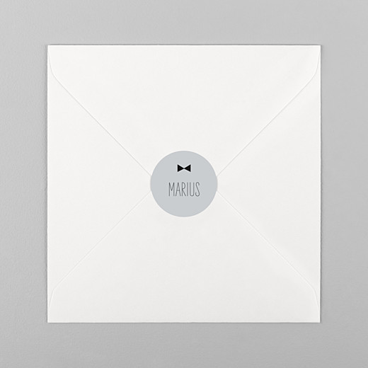 Stickers pour enveloppes baptême Dandy gris - Vue 1