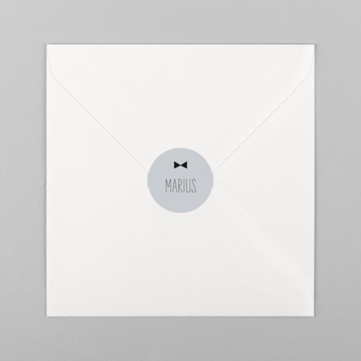Stickers pour enveloppes baptême Dandy gris - Vue 2