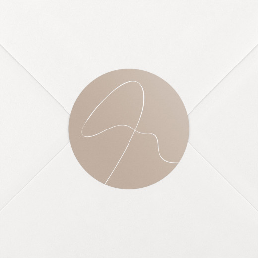 Stickers pour enveloppes mariage Le Fil beige - Vue 1