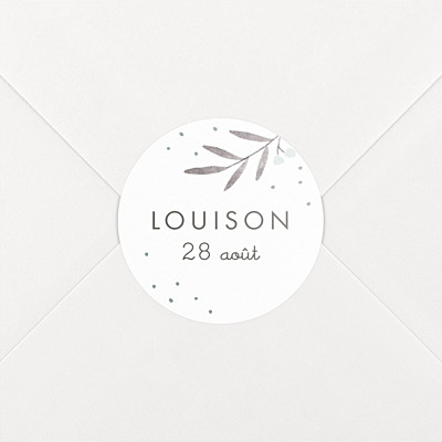 Stickers baptême jolies brindilles vert Stickers baptême jolies brindilles vert