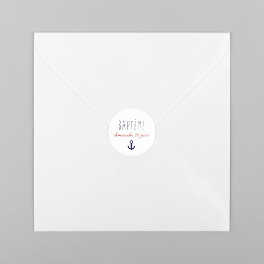 Stickers pour enveloppes baptême Matelot bleu - Vue 2