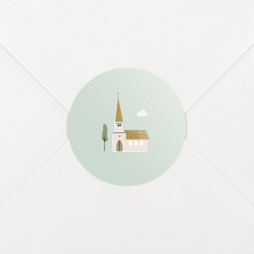 Stickers pour enveloppes baptême Jour de fête vert - Vue 1 Stickers pour enveloppes baptême Jour de fête vert - Vue 1